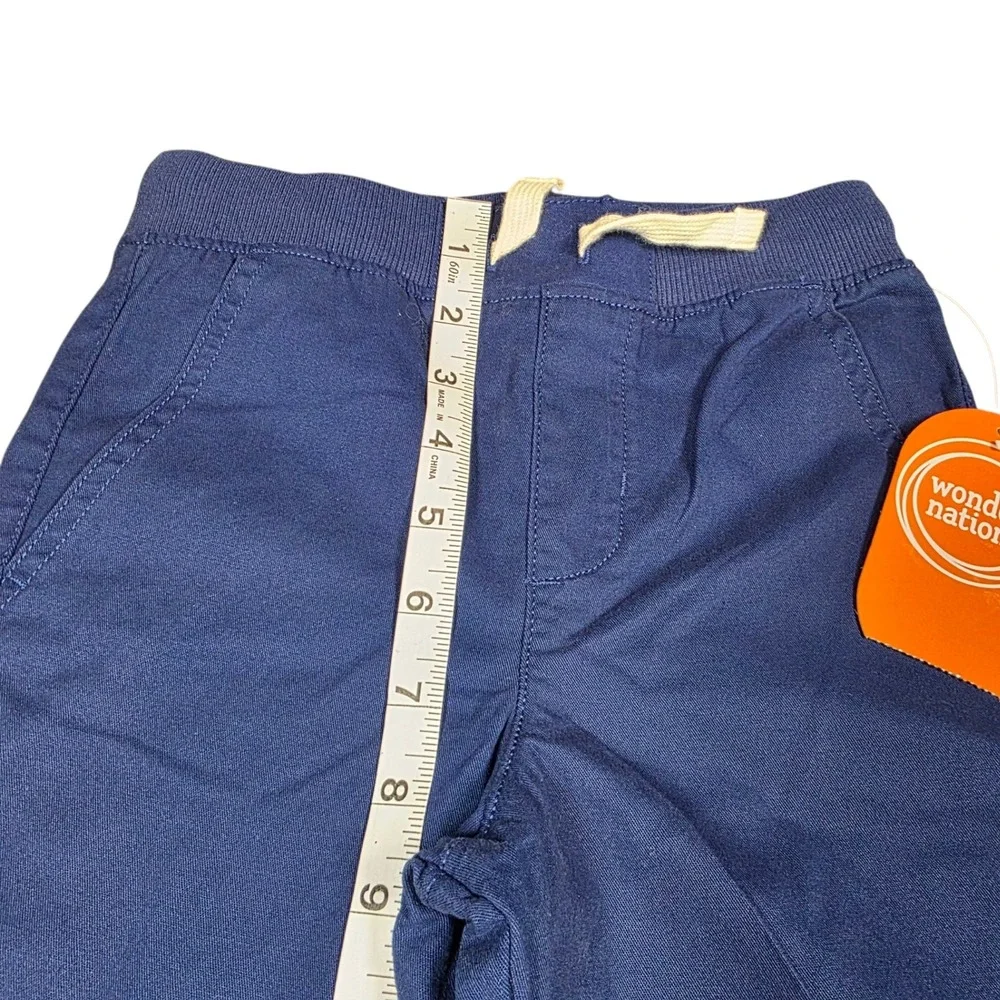 Wonder Nation Boys Blue Woven Pull On Pants Reinforced Knee Size 6 NWT‎